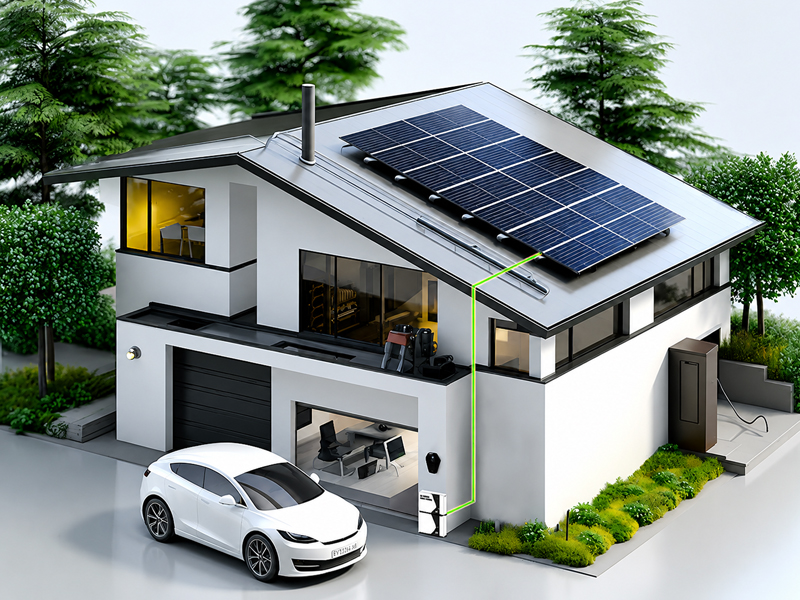 Solar Powered Hybrid Smart Home With E-Car Charging Stations